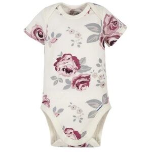 Floral baby girl onesie - new without tag - pink and cream floral bodysuit